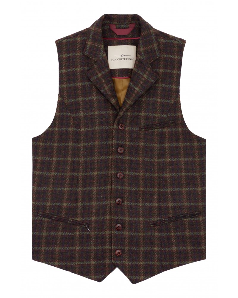 Gilet carreaux bordeaux TOM CLIPPERTOWN®