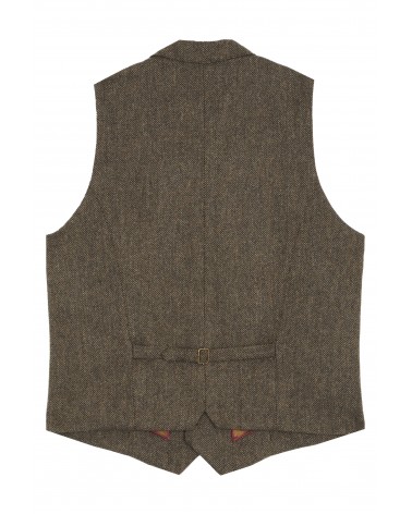 Wide brown herringbone waistcoat TOM CLIPPERTOWN®