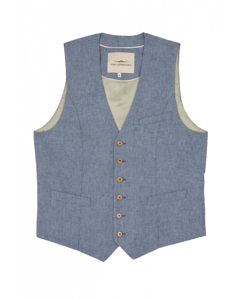 GILET COSTUME LIN BLEU CIEL TOM CLIPPERTOWN®