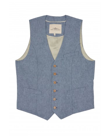 GILET COSTUME LIN BLEU CIEL TOM CLIPPERTOWN®