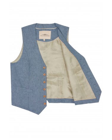 GILET ETE LIN BLEU TOM CLIPPERTOWN®